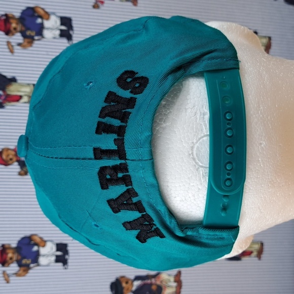Vintage Florida Marlins stitched logo back spellout turquoise & black snapback - Picture 3 of 8